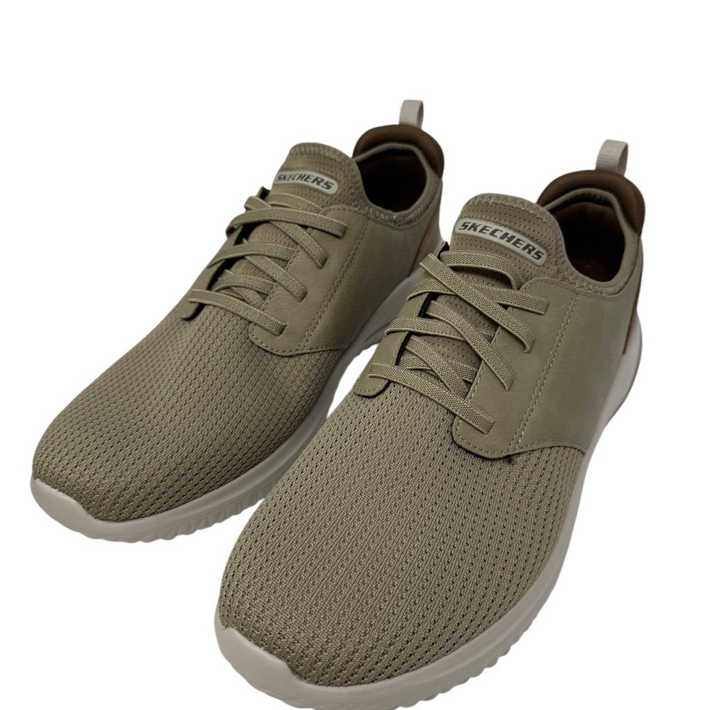 Skechers Men’s Size 13 DELSON No Tie slip on Taupe comfort Sneakers New